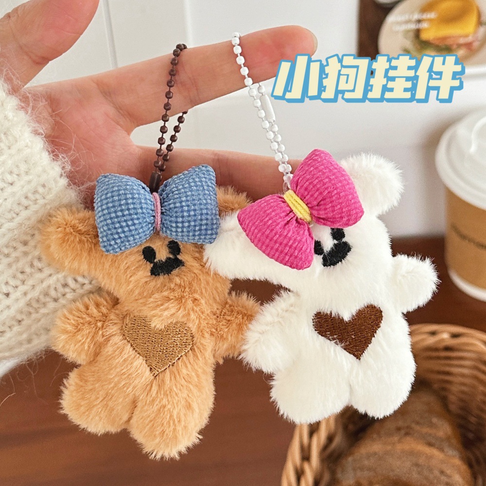 Lindo muñeco de oso de peluche de dibujos animados colgante niña llavero bolso muñeca colgante pareja novia joyería