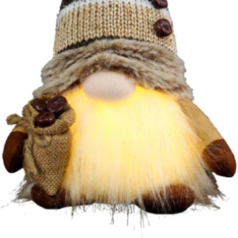 Muñeca de café transfronterizo sin cara encantadora bolsa de café de punto con lámpara de duende Rudolf adornos muebles
