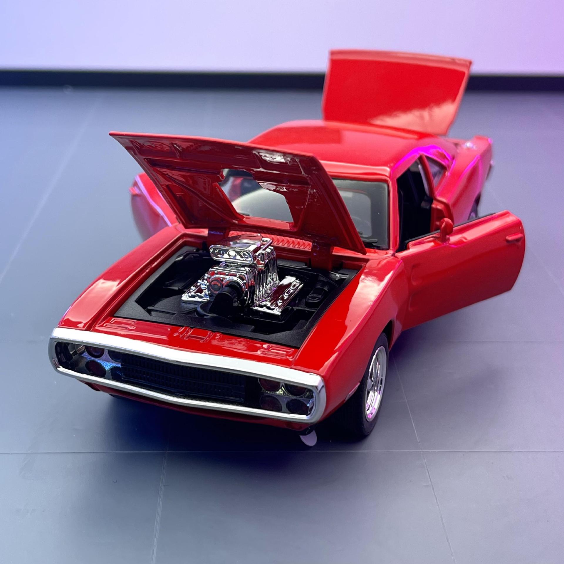 (A granel) Jianyuan aleación modelo de coche 1:32 Dodge caballo Tire hacia atrás el sonido y la luz del coche de juguete modelo de música adornos