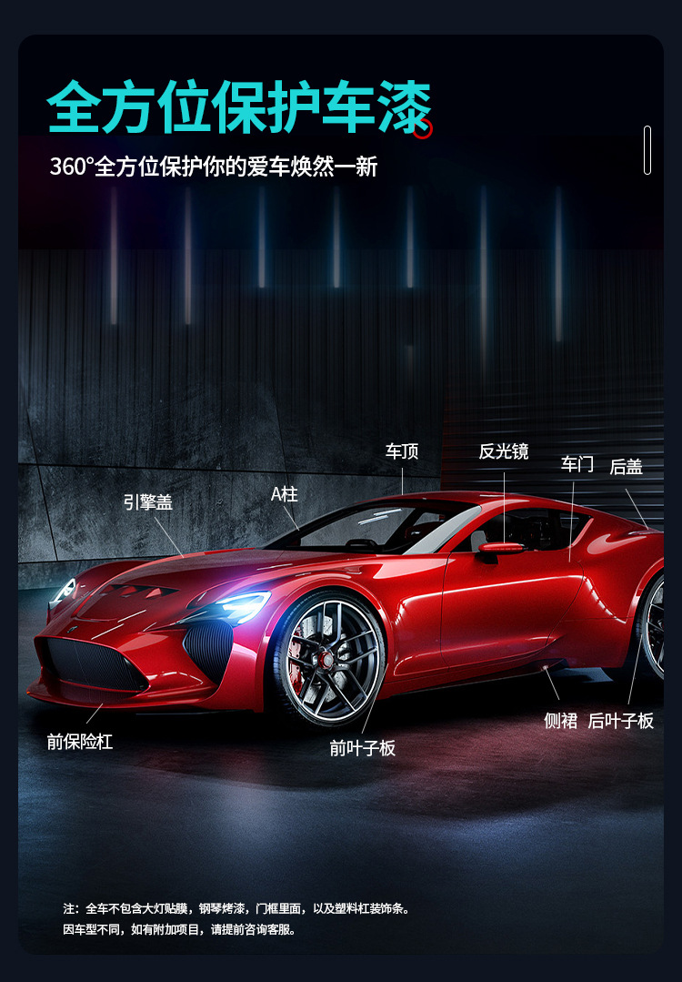 Car color change film PET full car film factory wholesale cross-border car clothing anti-scratch scratch resistant thick paint protective film