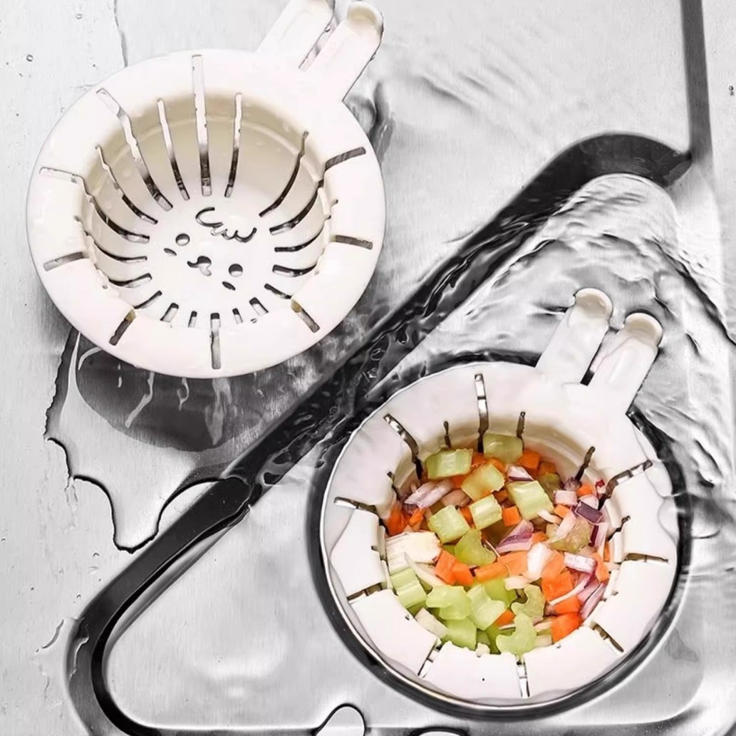 Rabbit Ear Sink Filter Basket for Kitchen Leftovers, Prevents Clogging, Prevents Dirty Hands, Portable Draining Basket