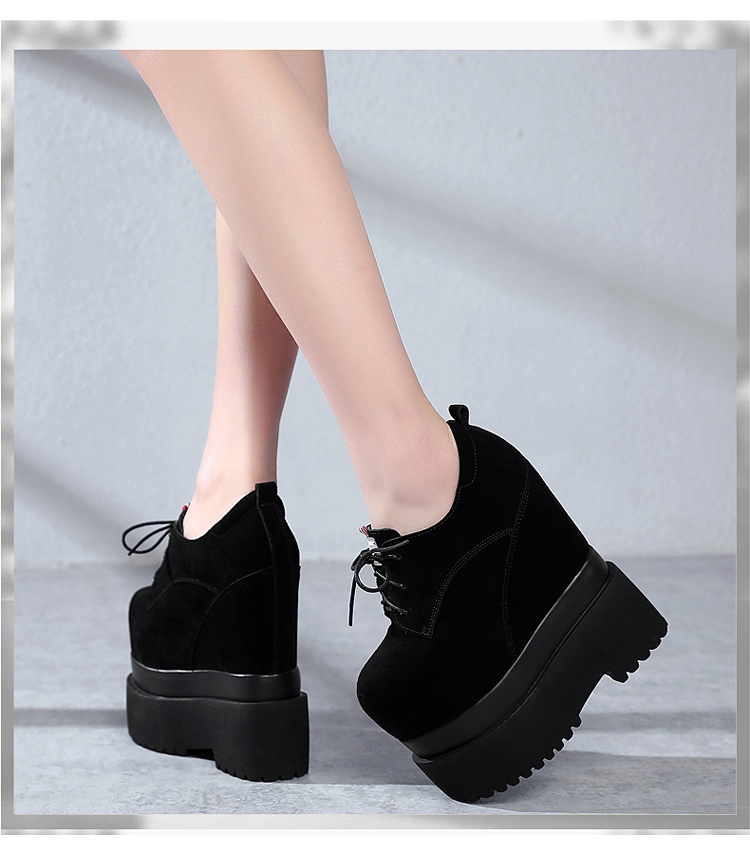 Giày cao gót nữ đế xuồng platform tăng chiều cao 18 cm — Màu đen chi tiết 3