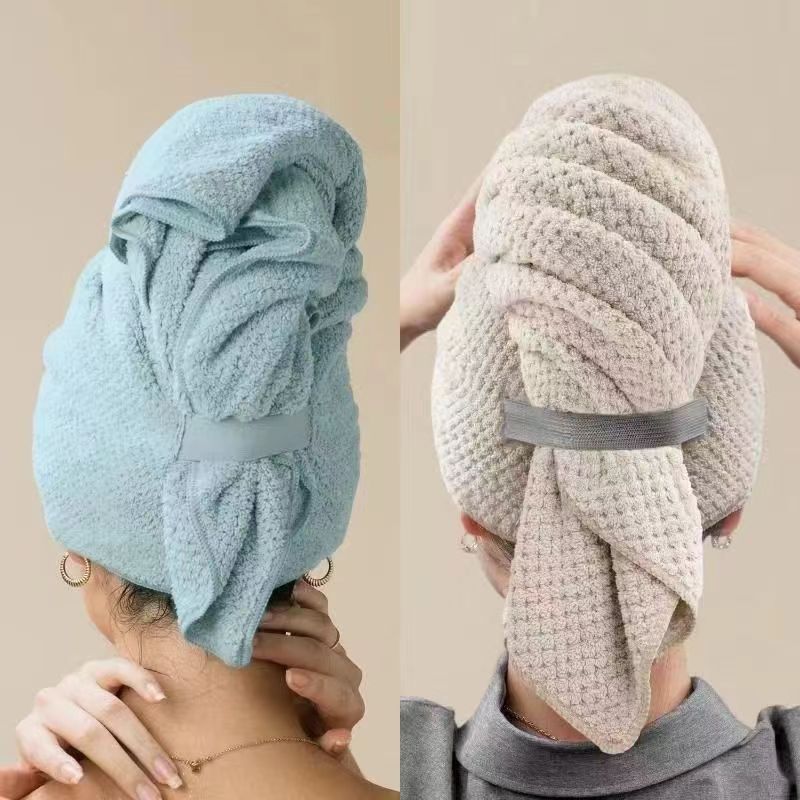 Serviette à cheveux en polaire corail pour cheveux longs séchage_voghion.com