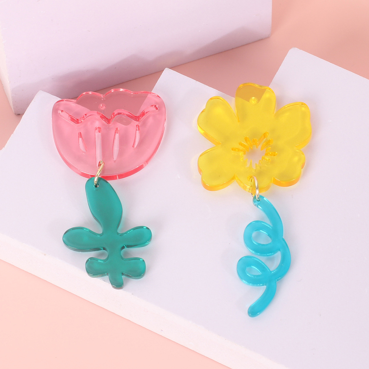 Sucré Style Simple Fleur Arylique Boucles D'oreilles display picture 4