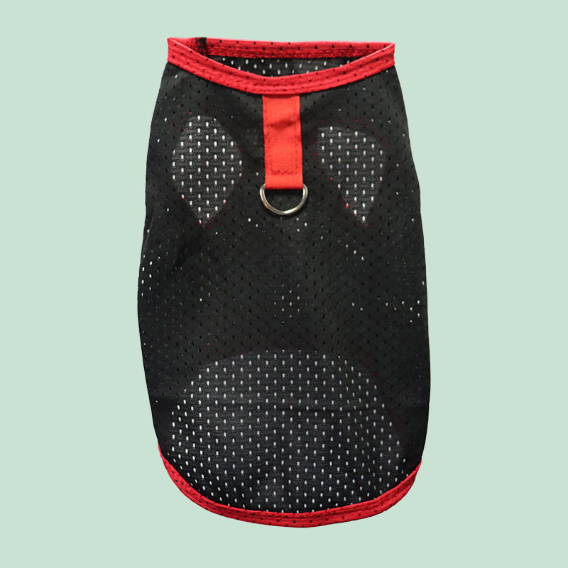 Primavera y verano nuevo estilo mascota gato perro ropa chaleco agujero camiseta transpirable pequeño y mediano peluche bichon perro ropa al por mayor