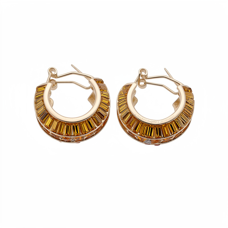 Aguja de plata diamantes geométricos aretes redondos personalidad temperamento nicho temperamento aretes ligeros lujo alta sensación de aretes al por mayor image 6