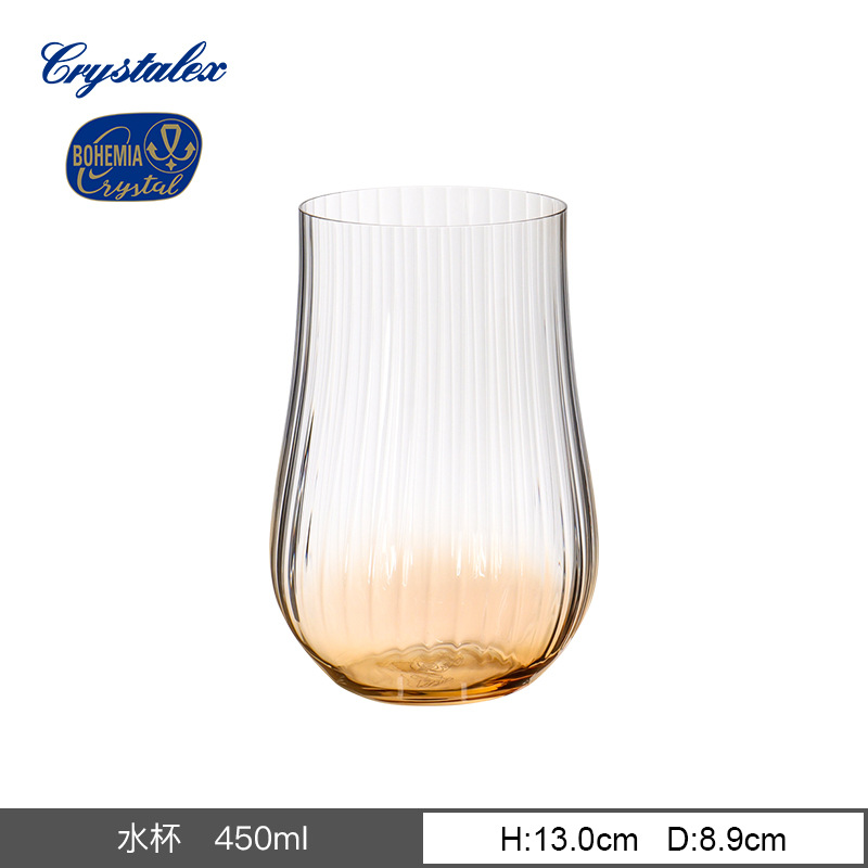 Vaso de cristal sin plomo importado de la República Checa, taza de pie alto vertical, simple nórdica, simple tulipán, vino tinto, agua doméstica image 17