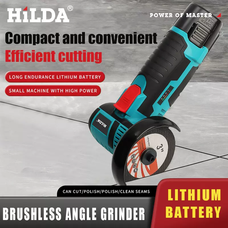 3寸无刷角磨机充电砂轮机磨光机小型手持家用电磨打磨抛光切割机