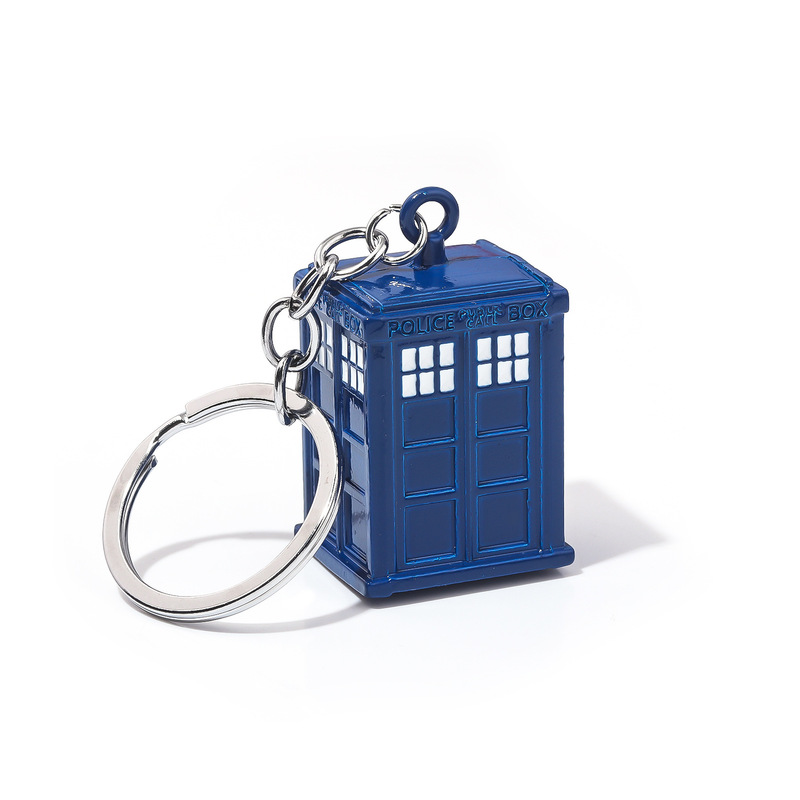 Film and Television peripheral telephone booth keychain blue house gift pendant
