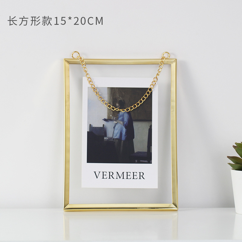 Golden Niche Design Sense Metal Photo Frame Simple Wall Mounted 6 Inch 7 Inch 8 Inch 10 Inch 8 Inch 10 Square