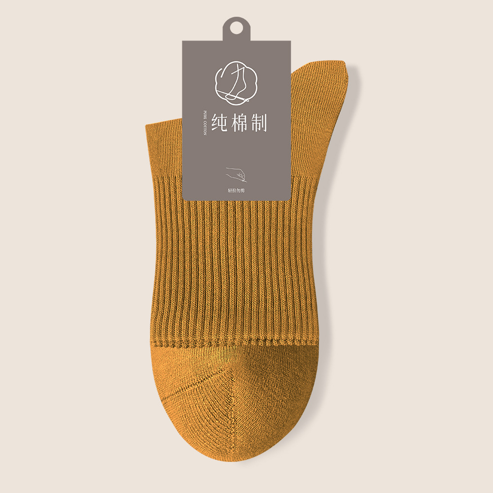 95%純綿ソックス メンズ 秋冬 ノンボーン ミドル丈 7A抗菌 吸汗 防臭 ビジネス メンズ スポーツ レジャー ロングソックス
