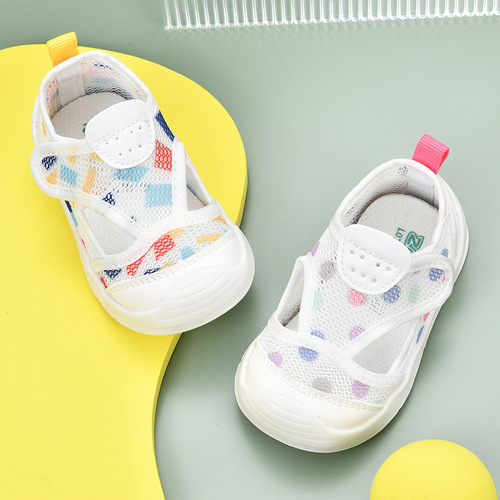 Baby shoes men's summer toddler shoes 0 to 1-2 years old baby non-slip soft sole infant mesh shoes female baby sandals