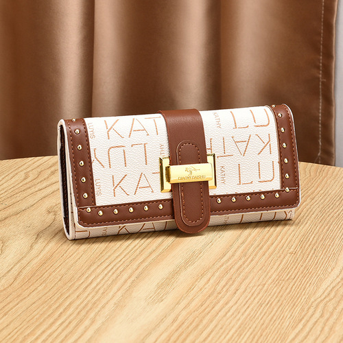Manufacturer 2024 New Women's Wallet Multifunctional Retro Coin Purse Long Alphabet Mobile Phone Bag Women One Piece Dropshipping