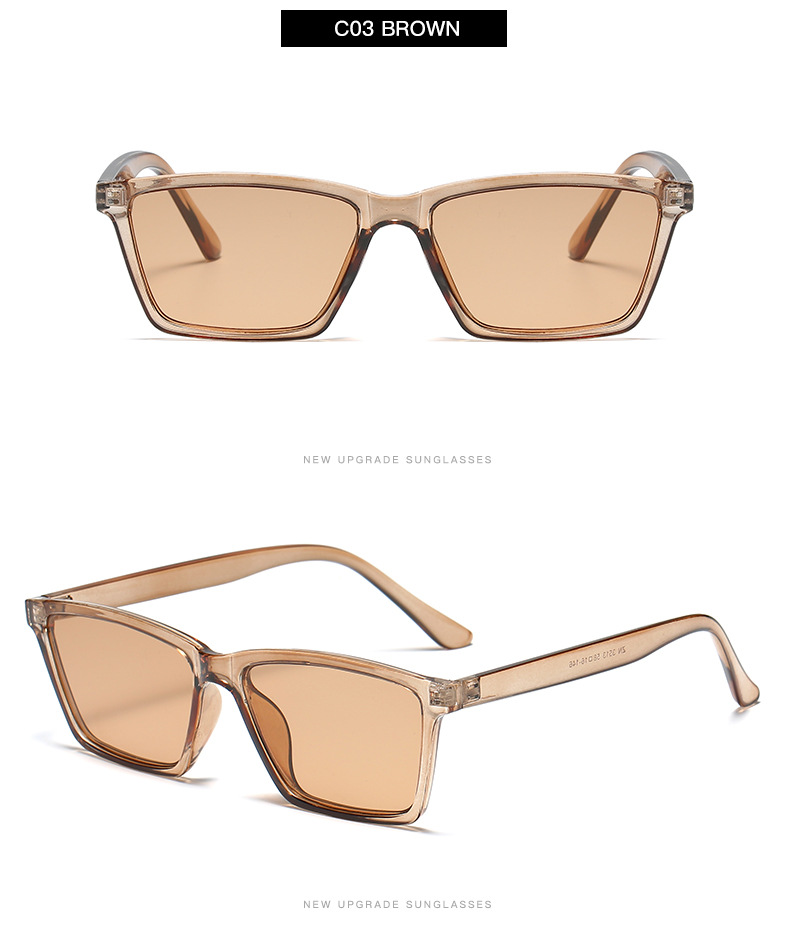 Neue quadratische einfarbige Sonnenbrille mit kleinem Rahmenpicture3
