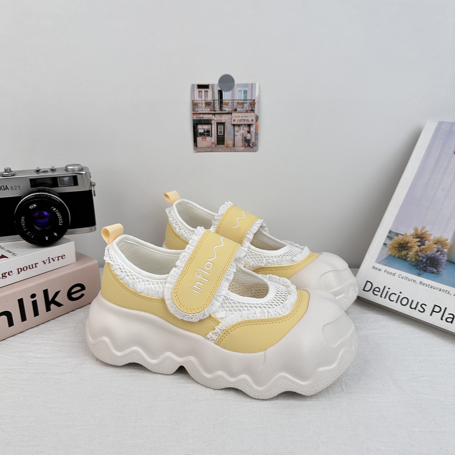 A9927 Velcro Mary Zheng grueso zapatos de suela para mujeres 2025 nuevo verano ins universal nicho zapatos de pan casuales