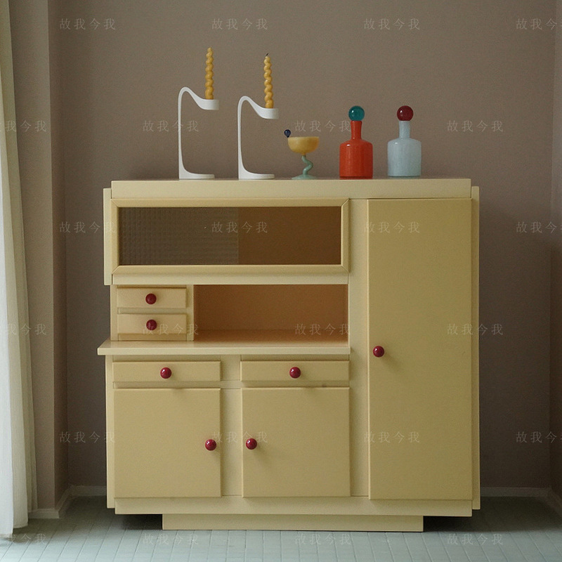 「Tea Cabinet」Ancient Cabinet Sideboard Colorful Contrast Retro Storage Series Ball Trick