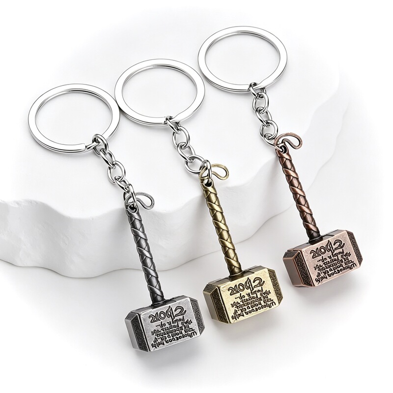 Cross-Border Exclusive Supply of Captain America Thor Keychain, Metal Hammer Keychain, Key Ring, and Related Gifts