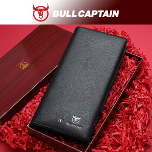 Captain Niu BULLCAPTAIN genuine leather men's first layer cowhide long wallet for boyfriend and husband birthday gift