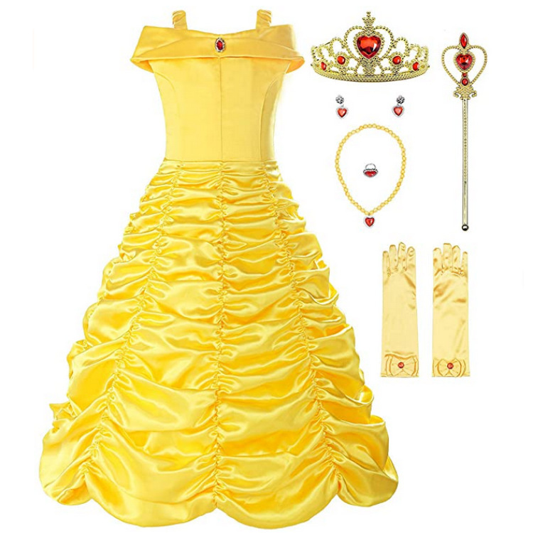 Belle Princess Dress for Girls, Beauty and the Beast Belle Dress, Children's Halloween Costume, Belle for Little Kids Belle Princess Dress for Girls, Beauty and the Beast Belle Dress, Children's Halloween Costume, Belle for Little Kids