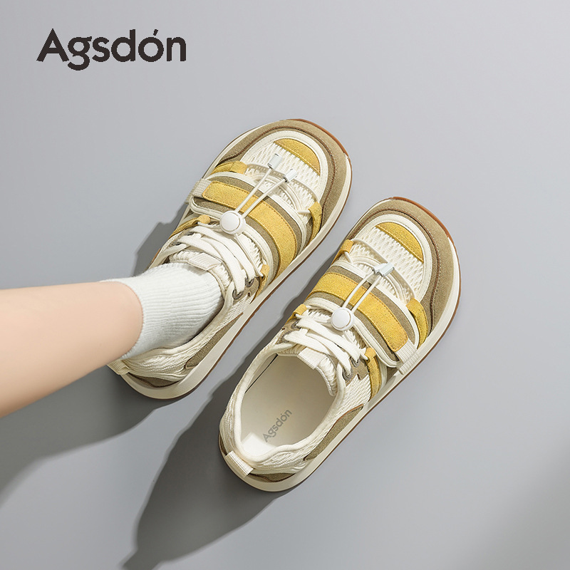 Augu Lion Dengde zapatos de entrenamiento para mujeres 2025, nuevos zapatos de patinado de caño con suela gruesa, velcro, zapatos casuales de papá