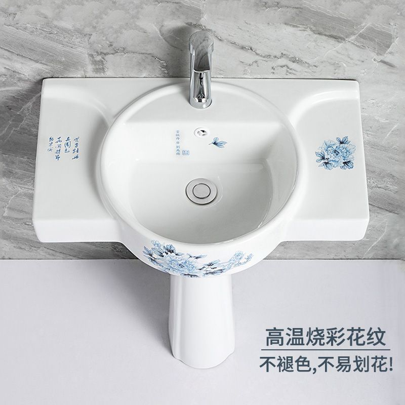 陶瓷洗手盆立柱盆卫生间落地式洗脸盆一体阳台家用洗面盆洗手池厂