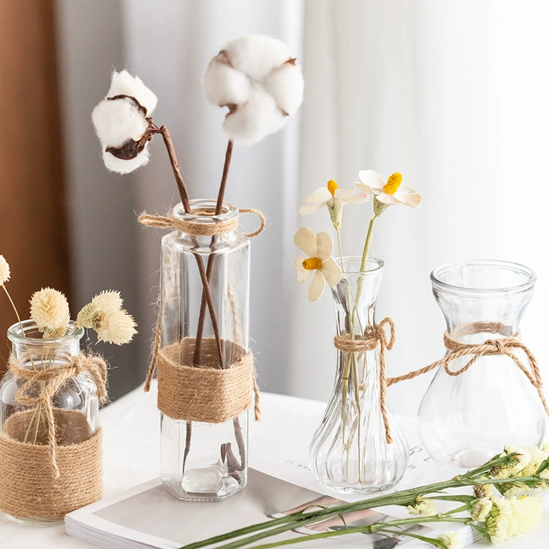 Трансграничные ретро стеклянные вазы креативные пеньки маленькие прозрачные гидропонные растения цветочные композиции декоративные украшения оптом