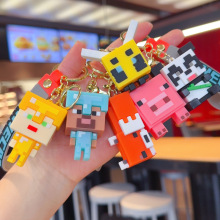 跨境创意我的世界3D沙盒游戏钥匙扣Minecraft情侣钥匙扣包包挂件