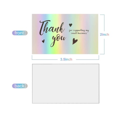 Card with writeable laser rainbow thank you card gift packaging thank you card foreign trade cross-border wholesale