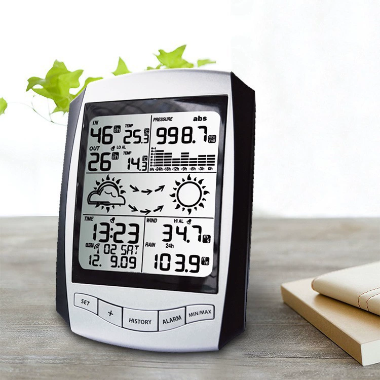 WN2076 Внешняя торговля многофункциональная солнечная бытовая Метеостанция машина для прогноза погоды Беспроводной Измеритель температуры и влажности