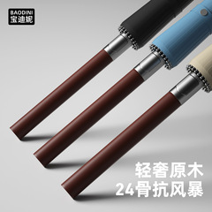 24骨长柄雨伞男士大号自动加固暴雨结实防风黑色商务超大直杆伞男
