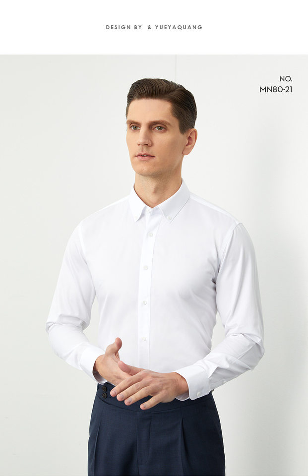 Áo sơ mi nam cotton Oxford dài tay không cần ủi, form vừa vặn, cổ cài cúc — Cherry hồng tay dài-kiểu nam-003, Hồng cherry - Tay ngắn - 003, Màu xanh nhạt-dài tay-nam-31, Trắng-Tay ngắn-21 chi tiết 20