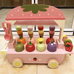 子供のおもちゃの女の子のままごとのアイスクリームの車の甘い筒のアイスクリームのケーキのセットの3-7歳の誕生日のプレゼント