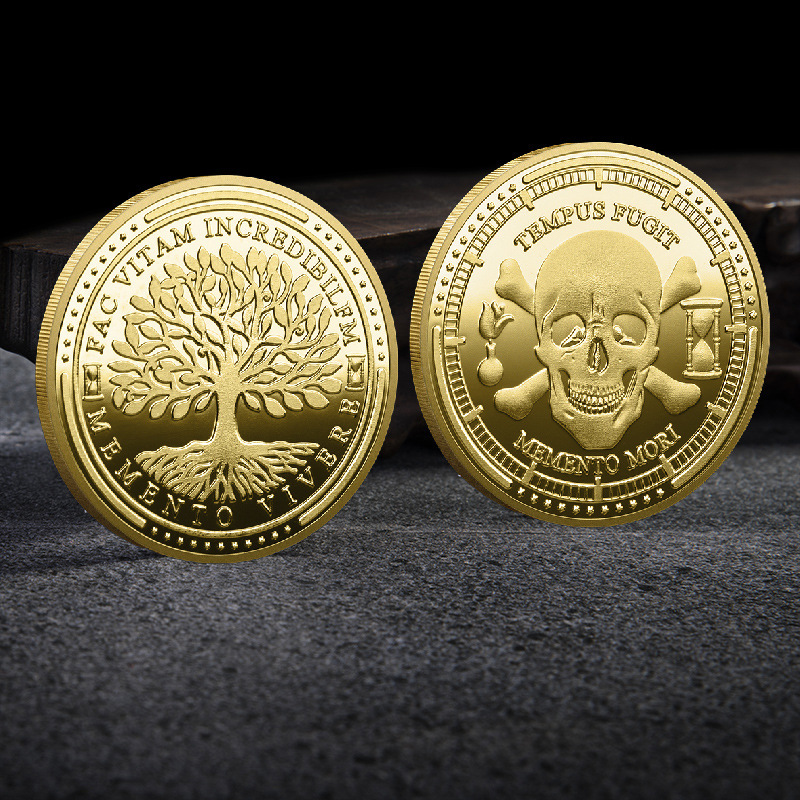 Foreign trade commemorative coin fortune tree commemorative medallion metal three-dimensional relief commemorative medallion production, cross-border supply