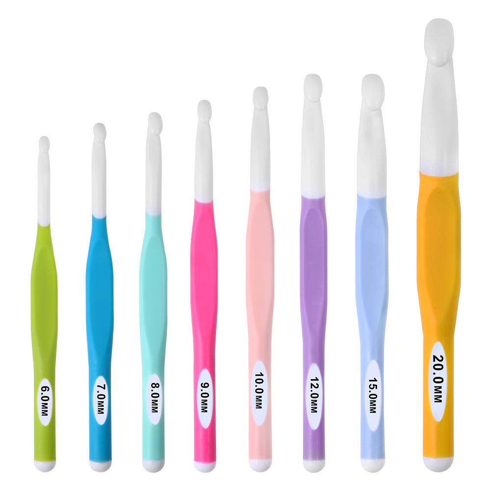 2025新款ABS塑料加粗钩针DIY毛线地毯编织工具TPR手柄CH138备份