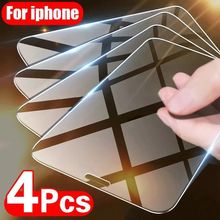 4PCS Tempered Glass for iPhone 11 12 13 14 15 Pro XR X XS Ma
