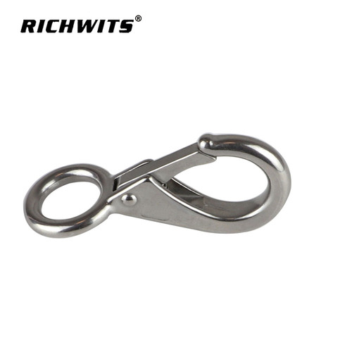 Stainless steel directional hook, fixed spring hook, boat webbing hook, yacht sailboat hook, marine hardware