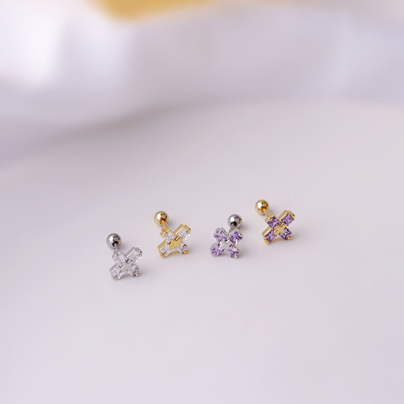 Housewarming, Anniversary, Business, Wedding, Travel, Birthday, Festival Occasion Ear Cartilage Rings & Studs Geometric 316L Stainless Steel Copper Plating