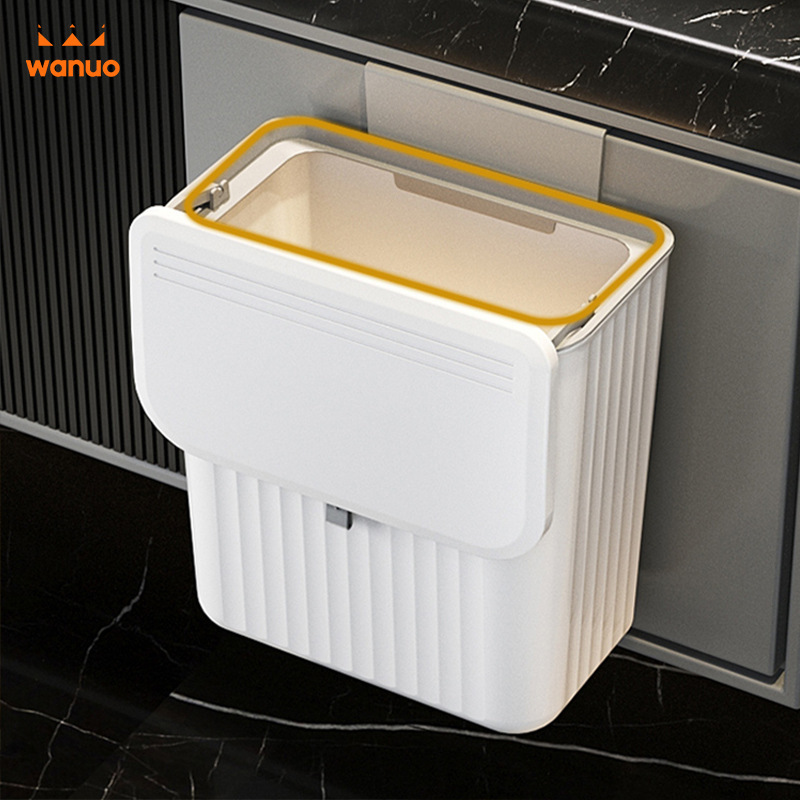 Bathroom Covered Sandwich Trash Can Household Wall-Mounted Installation-Free Storage Bucket Toilet Kitchen and Bathroom Dual-Use Large Paper Basket