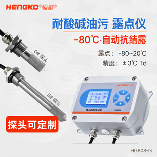 Hengge Hg808-G Lithium Battery Factory Corrosion-Resistant Dew Point Meter -60 ℃   Td Glove Box Online Dew Point Meter