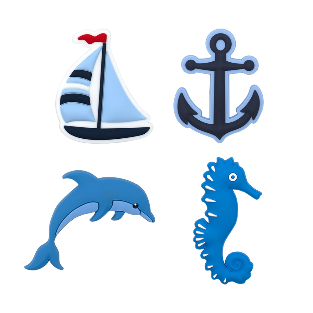 60g Weight Bag Hardware Bag Accessories Type 1 Piece Quantity Daily Occasion PVC Material Anchor, Crab, Shell Pattern Marine Style Style 1 Piece PVC Anchor Crab Shell Bag Hardware 4