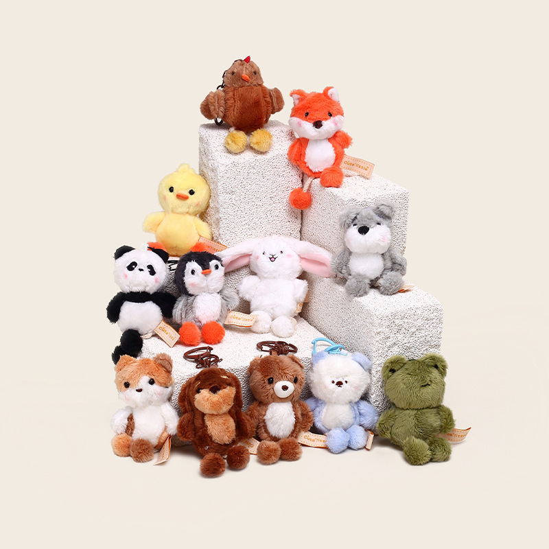 New Mini Zoo Cute Small Animals Pull Feet Plush Pendant Mini Bag Keychain Doll