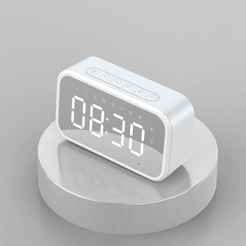 工場スマートai無線bluetoothスピーカー鏡面ミニ時計デスクトップ目覚まし時計カード小音響携帯電話プレゼント|undefined