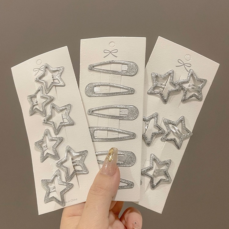 Estrella horquilla accesorios para el cabello para niños flequillo flash lateral pequeño clip bb clip bebé estrella de cinco puntas tocado clip