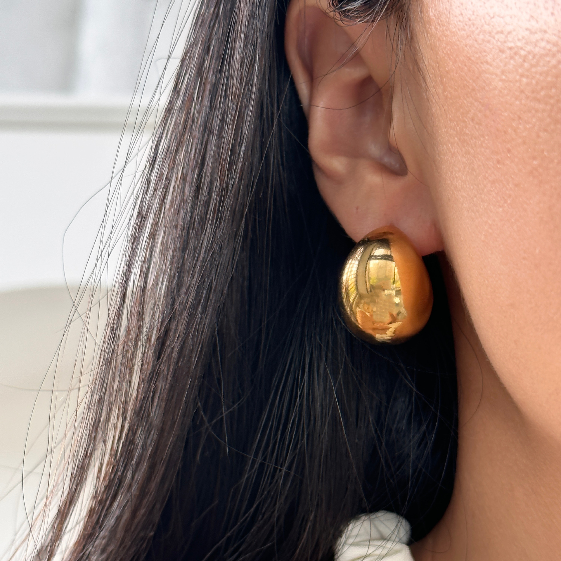 Daily Occasion 304 Stainless Steel, Titanium Steel Material 1 Pair Retro Solid Color Plating Titanium Steel Ear Studs