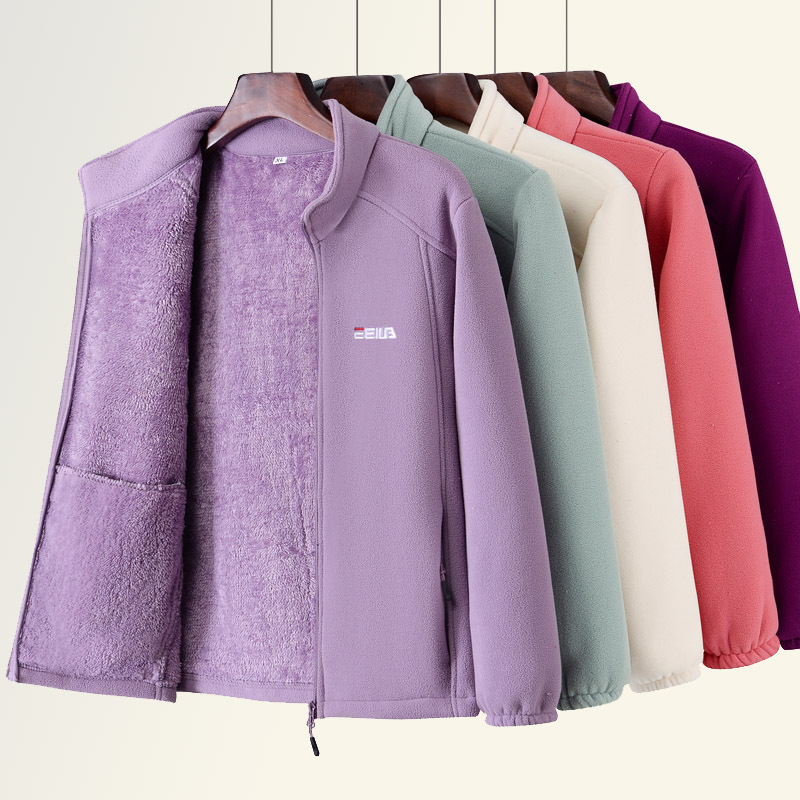 Women's fleece-lined Thickened Fleece Outdoor Set for Spring, Autumn and Winter Women's Windproof Warm Set Collar Liner Sweatshirt Sports and Leisure Women's fleece-lined Thickened Fleece Outdoor Set for Spring, Autumn and Winter Women's Windproof Warm Set Collar Liner Sweatshirt Sports and Leisure