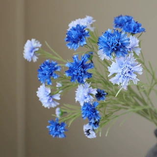 实力工厂现货批发仿真3头矢车菊婚庆布景花艺假花家居装饰风轮菊