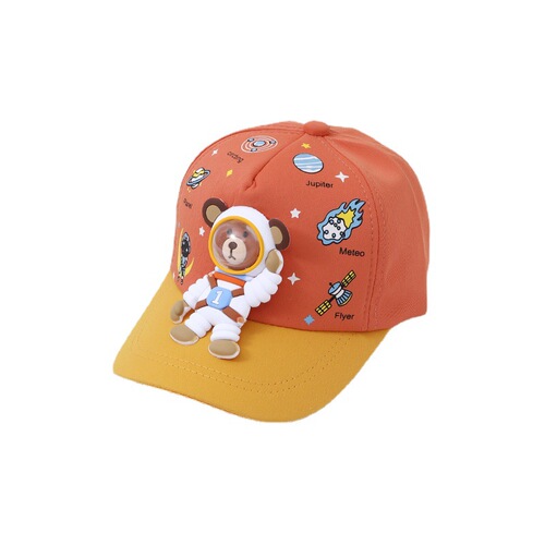  Spring/Summer New Arrival Kids' Baseball Cap with Space Bear Design | Baby Visor Hat | Unisex Sun Protection & Shade Hat
