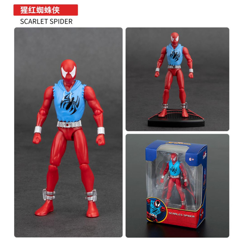 Nuevos productos genuinos de Marvel 4 pulgadas serie clásica Spiderman como 4 pulgadas muñecas móviles modelo de decoración hecha a mano
