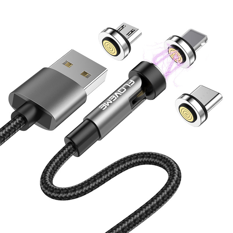 Floveme magnetische Telefondaten 7-poliges 3A schnelles Drei-in-Eins-Ladekabel geeignet für Apple und Android TypeC_voghion.com