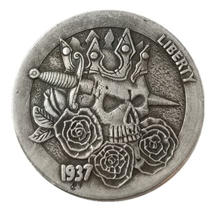 Antique crafts vagrant coin skeleton buffalo do old silver dollar silver round wholesale #252